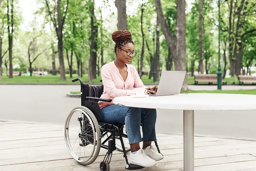 Woman in wheelchair photo